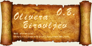 Olivera Birovljev vizit kartica